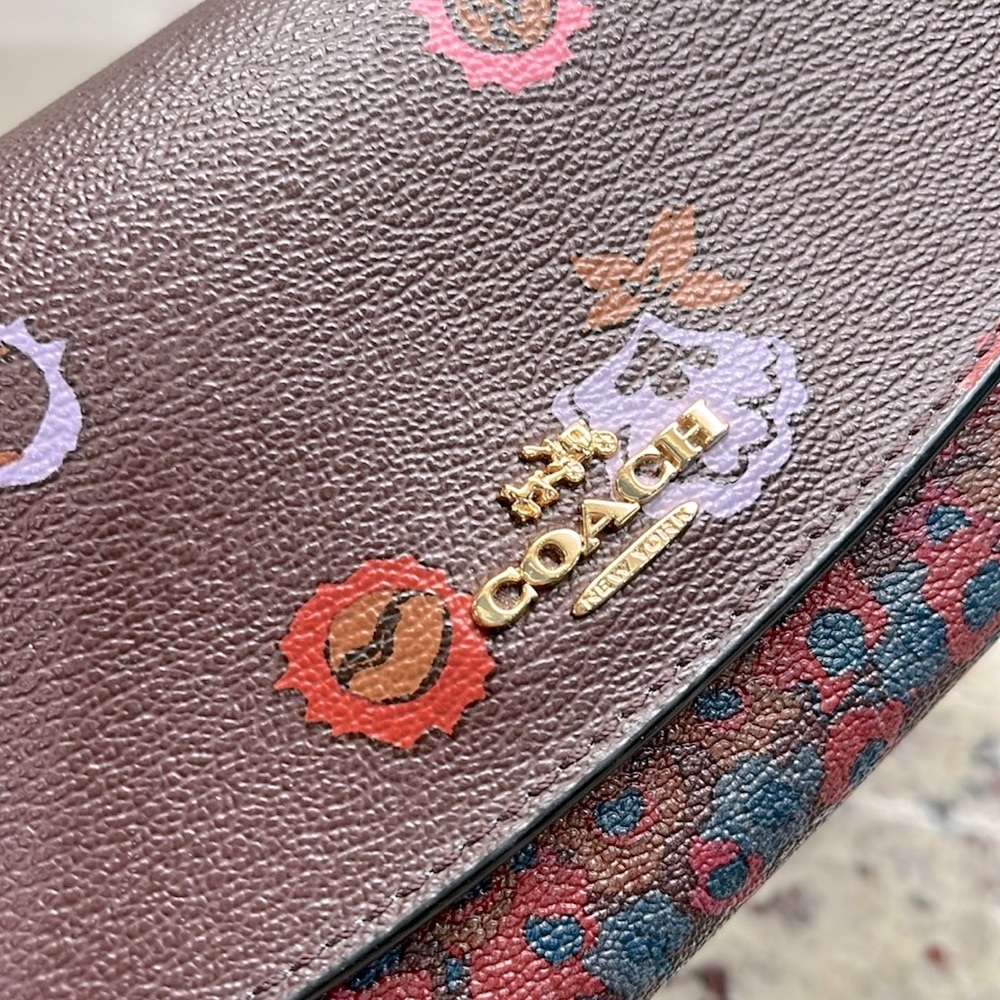 Coach Floral Long Oxblood Wallet EUC - Picture 6 of 11
